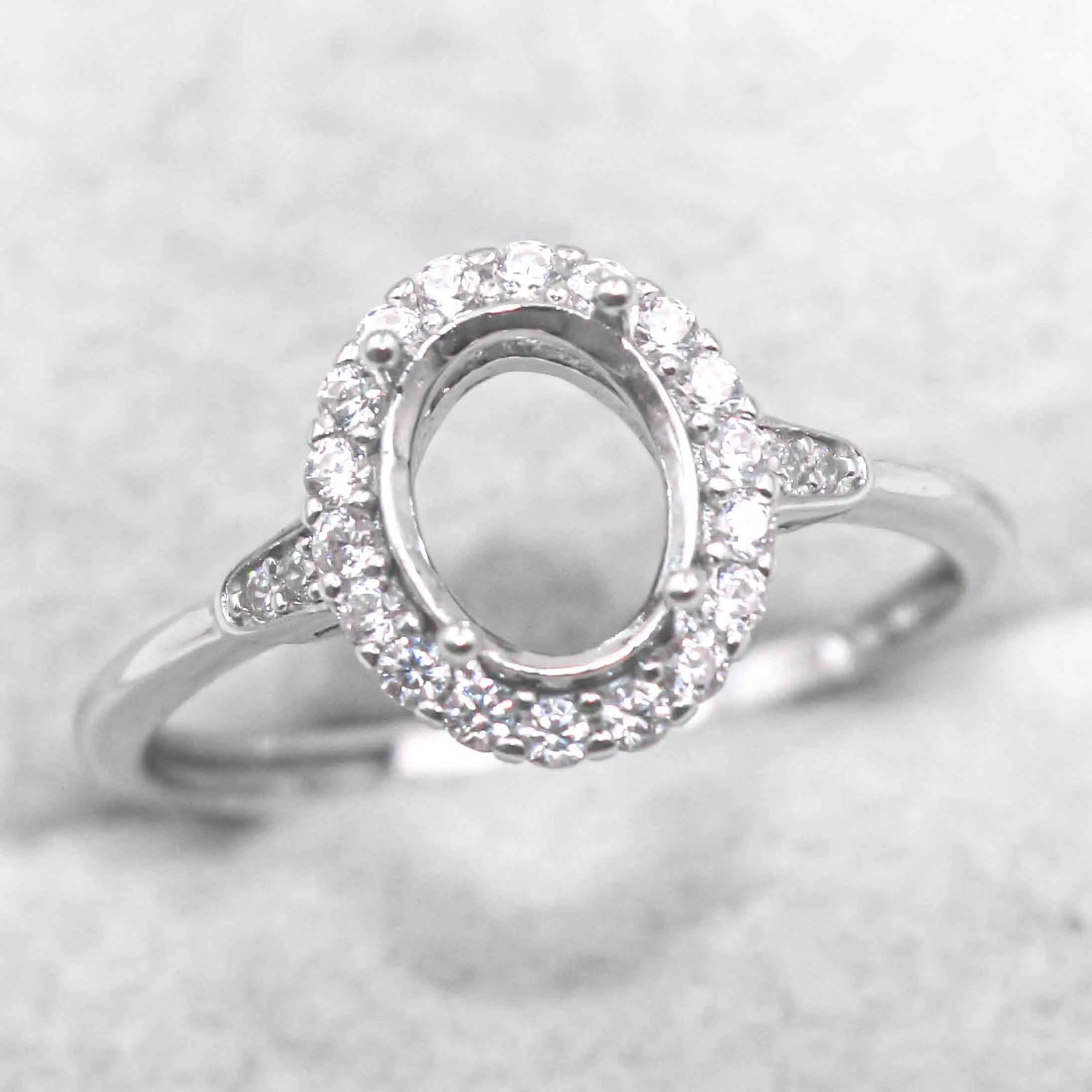 Sterling Silver 6*8/7*9/8*10/9*11/10*12mm Semi Mount Ring Empty Frame Blank Setting S925 Base Without Center Stone DIY for Inlay