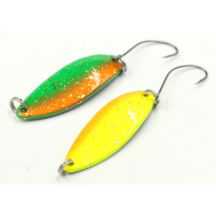 Selco 2 Color Fishing Spoon Customized Metal Spinner Spoon Fishing Trout Area Blades Unpainted Metal Fishing Spoon