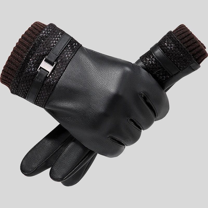 Daily Life Men Driving PU Leather Motorbike Riding Gloves