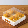 XJH 4 Cavities Transparent Paper Treat Boxes Cake Container Clear Cupcake Dessert Packaging Boxes With 9 Holes