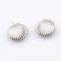 BASQUESUN Mirror Polished Stainless Steel Three-dimensional Shell Shaped Box DIY Customizable Engraved Pendant Accessories