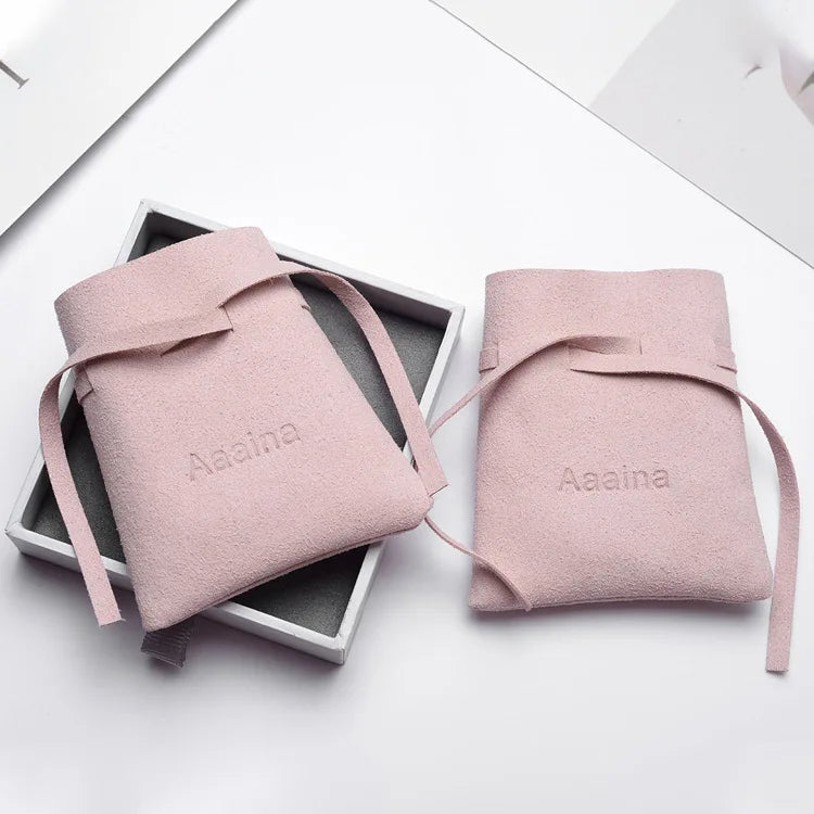 Luxury Eco-friendly Microfiber Custom Color Logo Drawstring Jewelry Packaging Pouch with Custom Size