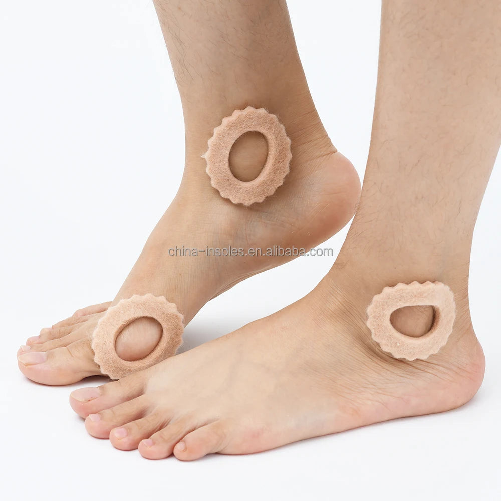 O-Shape Self-Adhesive Soft Felt Sports & Comfort Insoles Waterproof Callus Cushions and Toe/Foot Protectors for Corns Pads