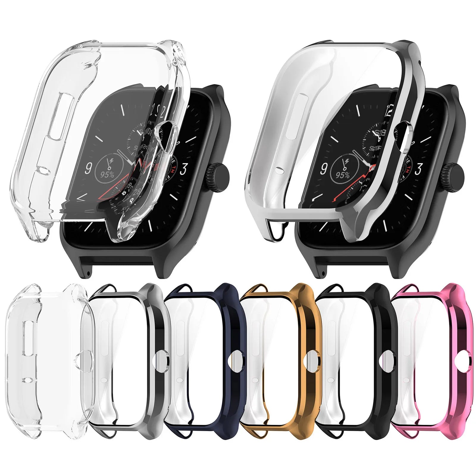 ShanHai TPU Full Cover Case for Amazfit GTS 4 Smart Watchband Screen Protector Cover for Huami Amazfit GTS 4 GTS4 Bumper Shell