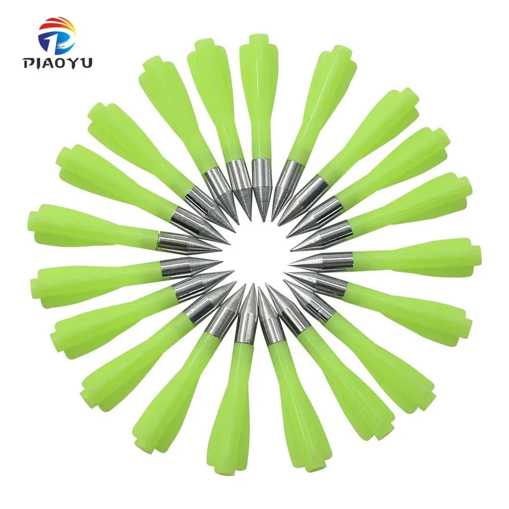 PIAOYU  20 Pcs Per Bag Professional Green  Arrowhead Powerful Shooting Range Shooting Archery Equipment 20 Pcs Per Pack