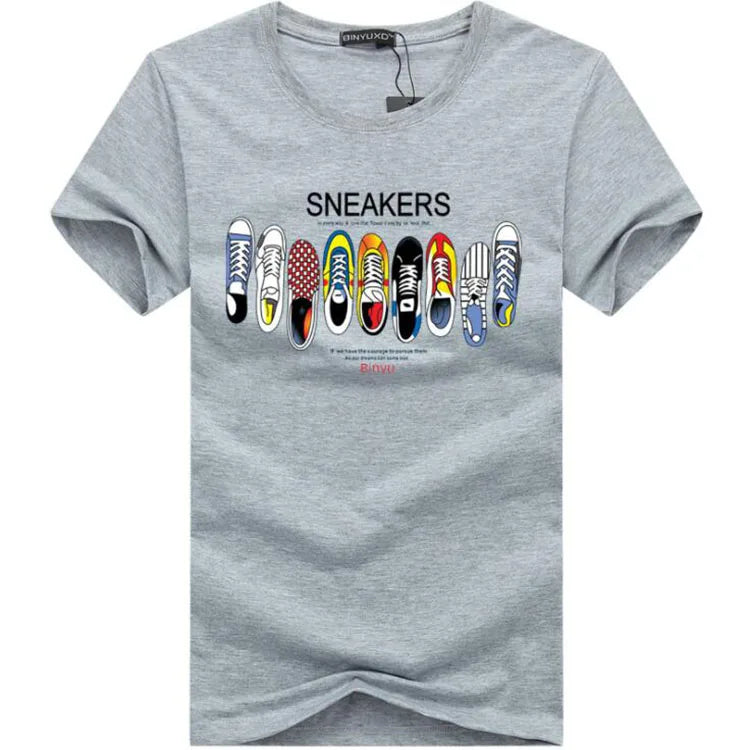 Summer Casual Cool TShirt Men Short Sleeve T-Shirt Tee O-Neck T Shirts Streetwear Tops Cotton Male Clothes Plus Size