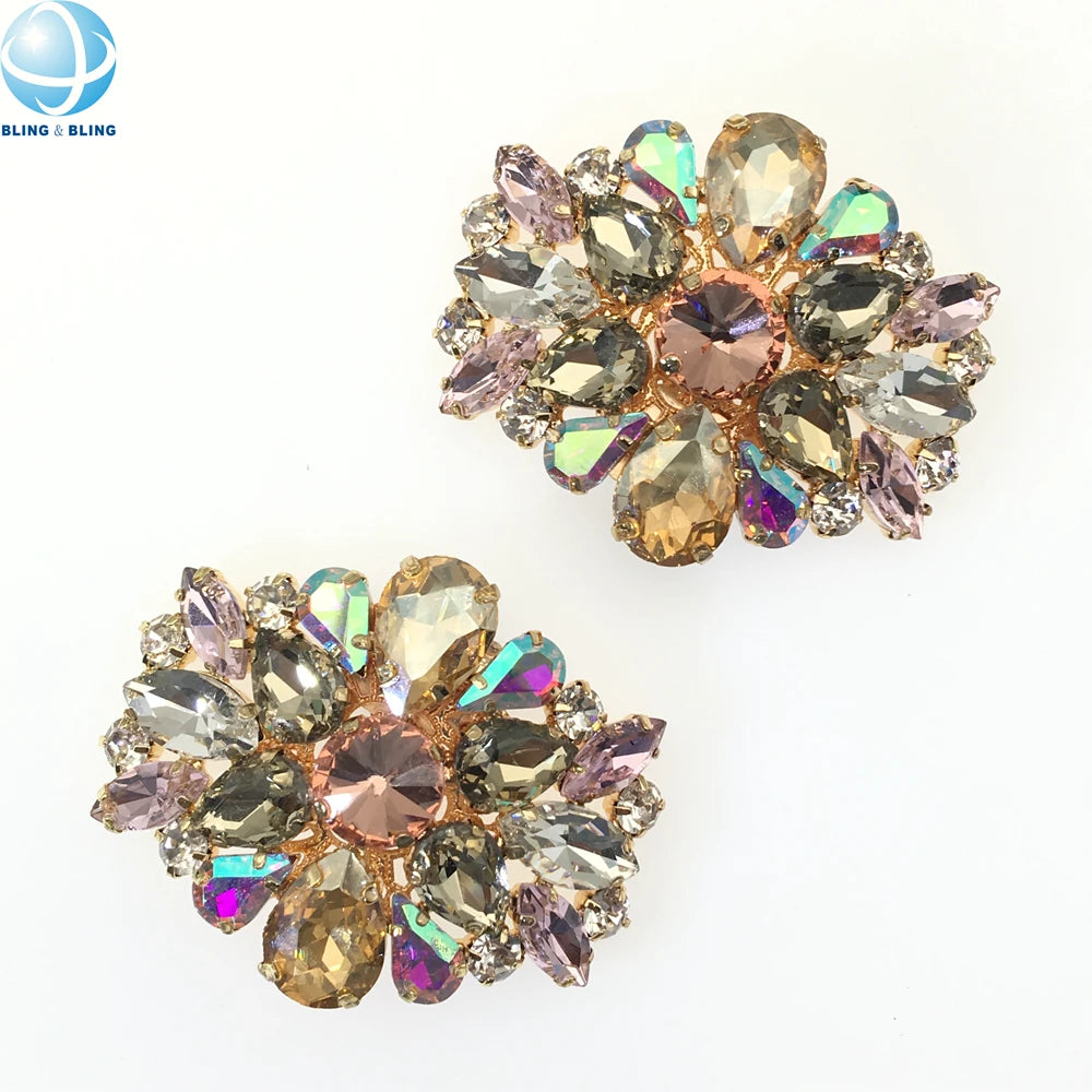 Refined Shiny Crystal Rhinestone Removable Shoes Clips Buckle for Women Christmas Outfits Shoe Ornament