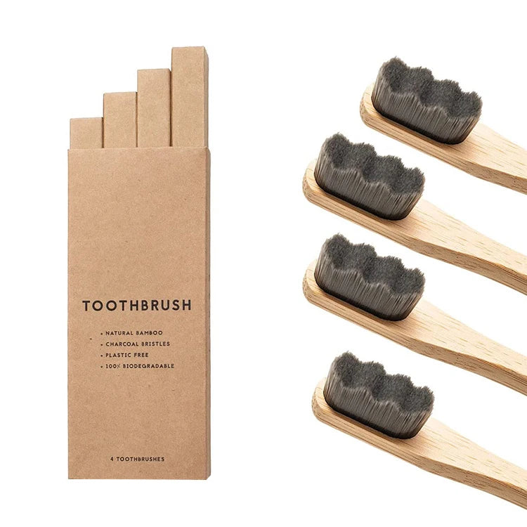 Free Sample Custom Eco-Friendly Biodegradable 10000 Bristle Micro Fiber Nano Bamboo Toothbrush Nylon Ultra Soft Extra Ultra Soft