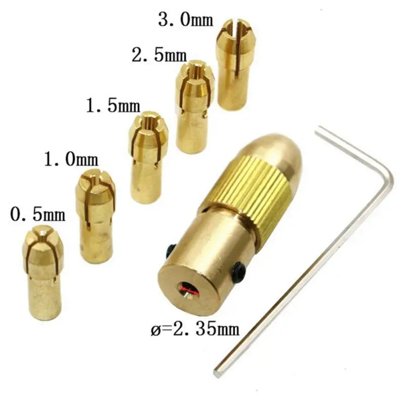 2/2.35/3.17/4.05/5.05mm Brass Dremel Rotary Tool Collet Mini Drill Chuck for Electric Motor Shaft Drill Bit Chuck Adapter Set