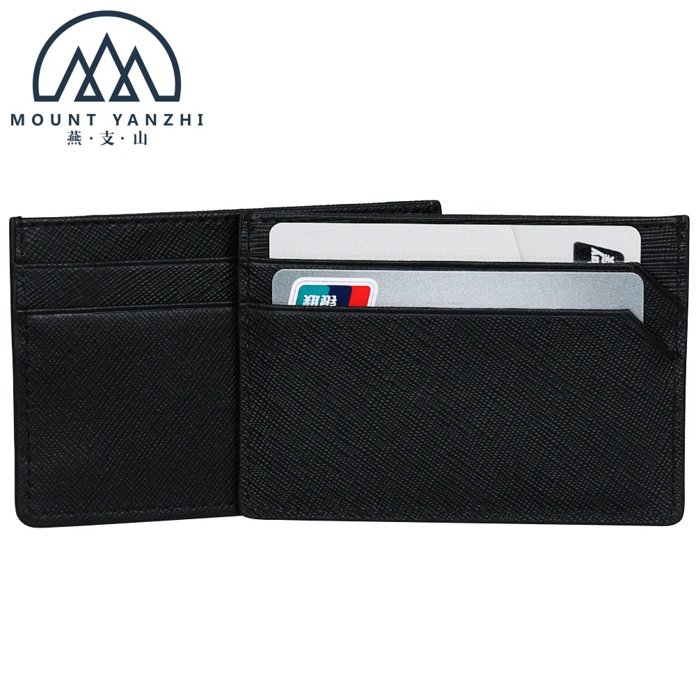 Wholesale RFID Blocking Front Pocket Saffiano Leather Credit Card Holder Custom Business Card Wallet with Multi-Card Slots