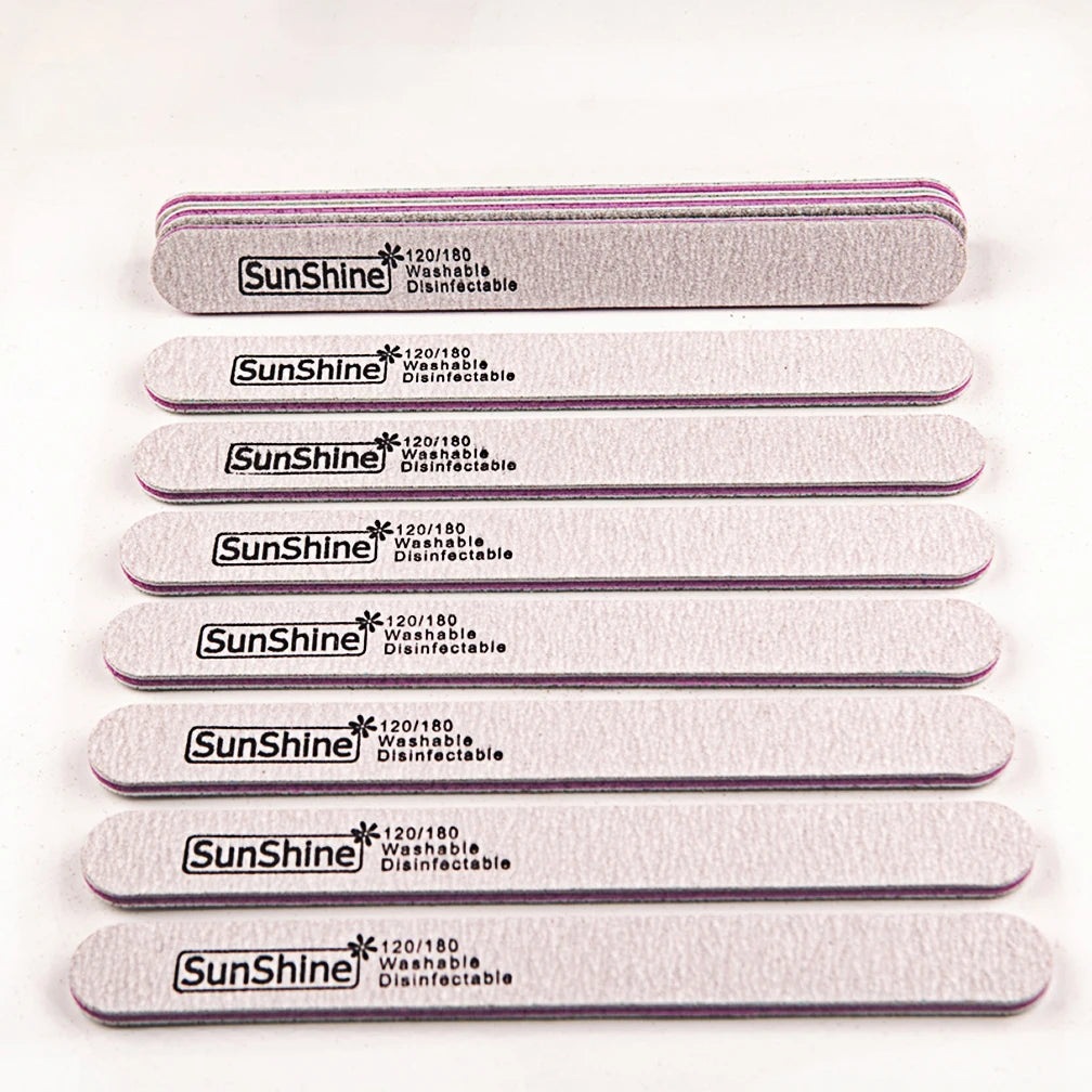 Nail Files Professional Double Sided Washable Nail Tools Wooden White Grit Zebra Nail File