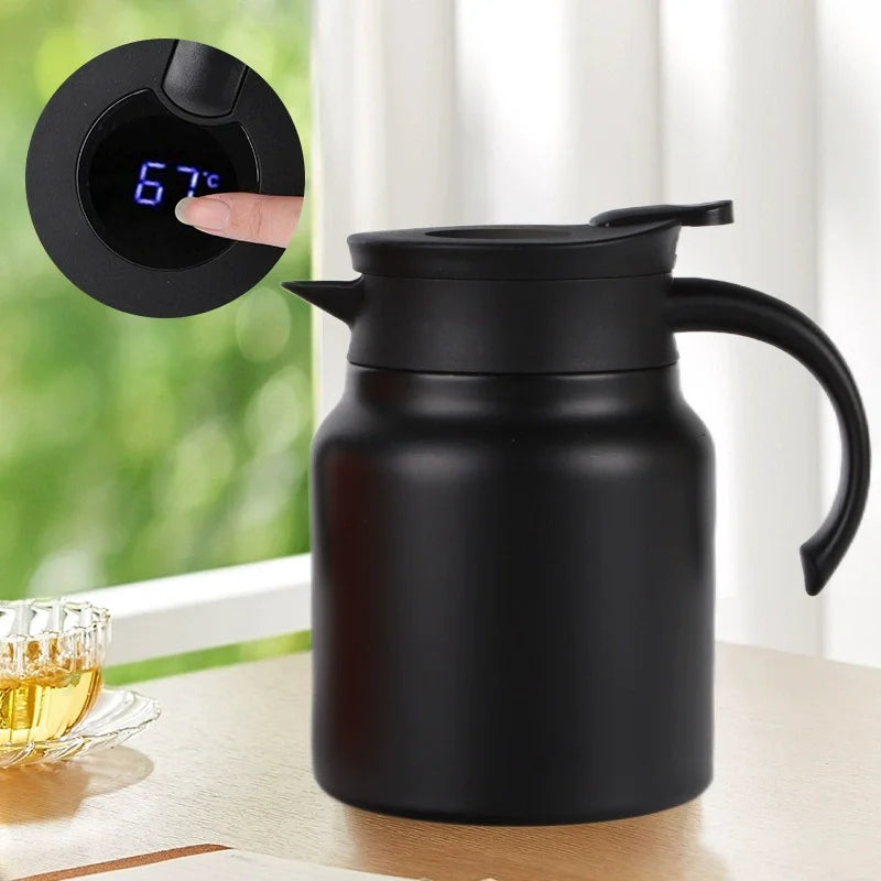 Hot Sale 316 Stainless Steel Double-Walled Coffee Flask Tea Infuser Custom Logo Vacuum Insulated Metal Tea Kettle Pot Digital
