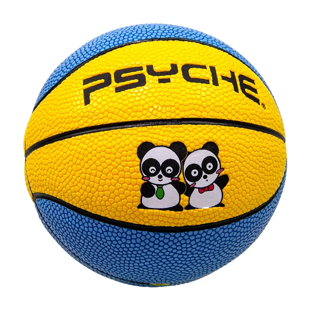 Competitive Price PSYCHE Hygroscopic Leather Yellow/Blue Size 1 Basketball with Customized Logo for Kids Indoor & Outdoor Use