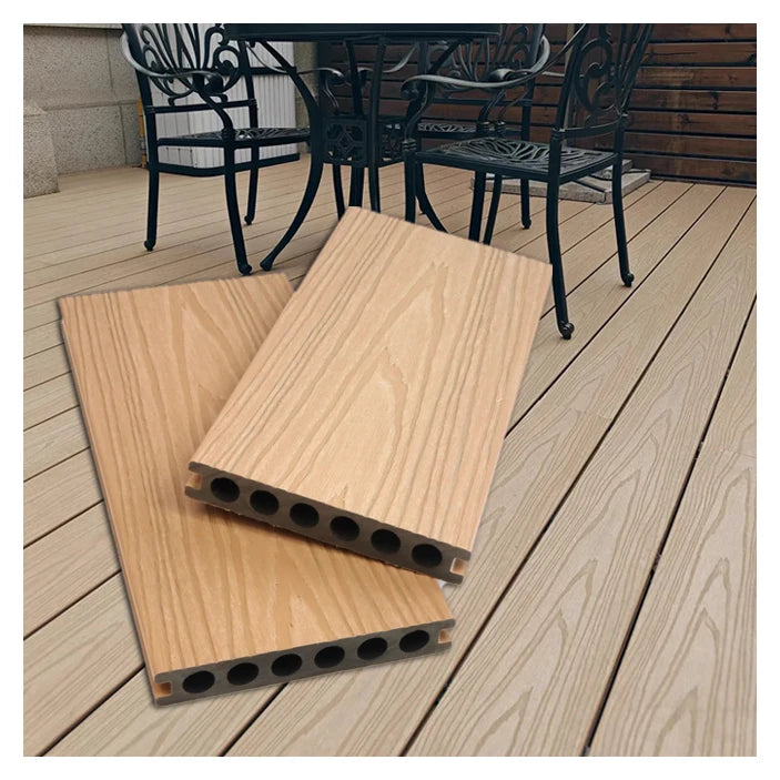 Outdoor Co-extrusion Composite Decking WPC Exterior Patio Swimming Pool Plastic Waterproof Outdoor Deck Panel  Terrace Flooring