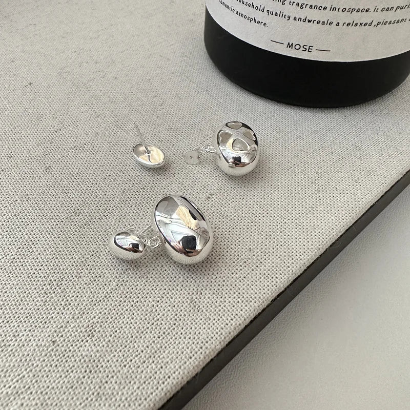 Fine Jewelry Fashion Jewelry Earring 925 Sterling Silver Geometric Beaded Stud Earring for Women