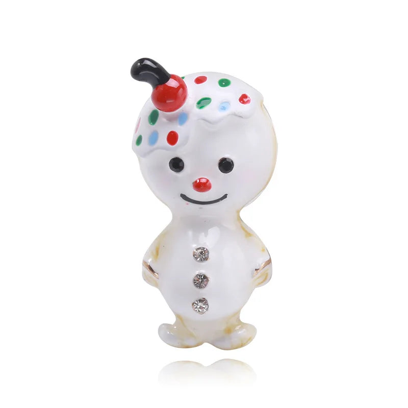 Luxury Plated Alloy Snowman Brooch Pin Cute Children's Jewelry for Wedding & Christmas Party for Hijab Bags Kids' Accessories