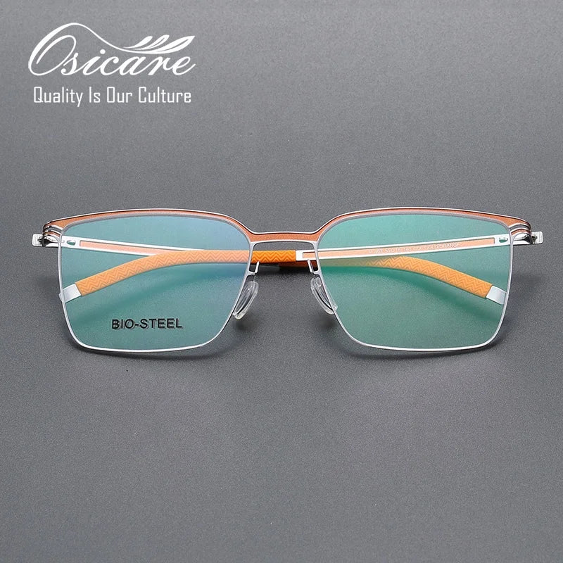 High End Screwless Spectacles Frames for Men Eyewear Orange Eyeglasses Optics Eye Glasses Design Lentes Moda Mix Optical Full