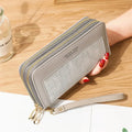 Wholesale Fashionable Designer Luxury Card Money Holder Coin Purse Long PU Women's Business Wallet Double Zipper Polyester