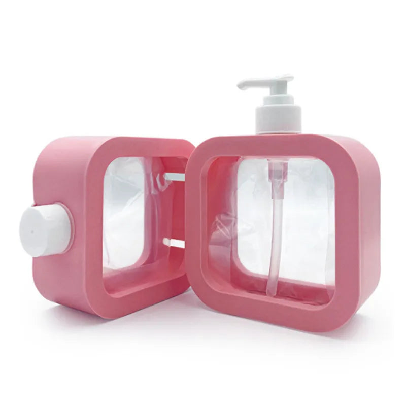 300ml 500ml Square White Shaped Liquid Soap Bottles Plastic Cosmetic Container Body Lotion Bottle with Pump