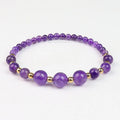 Natural Colour Amethyst Crystals BraceletGraduated Stone Healing Durable Stretch Cord Bracelets for Women Gift