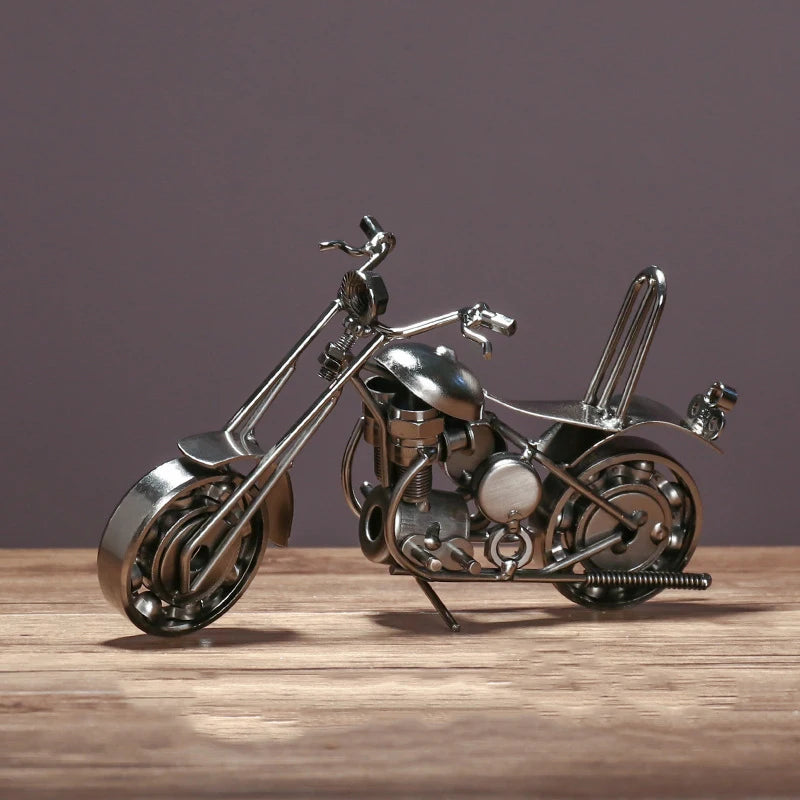 Wholesale Vintage Motorcycle Metal Sculpture - Antique Bike Desk Decor Retro Biker Gift for Men Bulk Orders Customizable