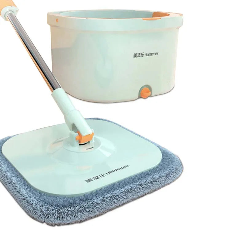 Homettler Hot Sales Steel 360 Rotating Cleaning Mop with Self-Wringer and Bucket Set for Household Flat Floor Use