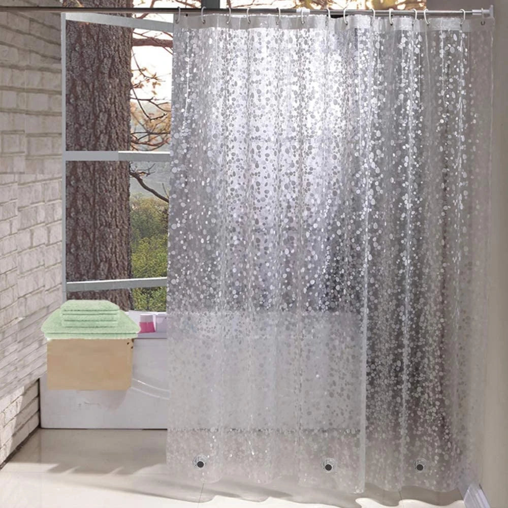 Factory Price 3D Shower Curtain Liner 1.2x1.8m Bathroom Accessories Waterproof Translucent Bathing Sheer Bathroom Curtains