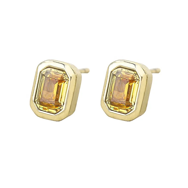 MICCI Wholesale Non Tarnish Free Waterproof Stainless Steel Jewelry 14K Gold Plated Three Tier AAA Cubic Zirconia Earrings