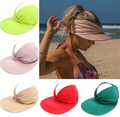 2026 Wholesale Women's Anti-ultraviolet Sun Hat Ladies Elastic Adult Hollow Top Hat Sun Visor Hats for Women