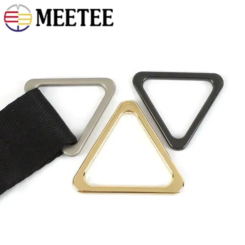 Meetee BF036 30mm Bag Hardware Accessories Zinc Alloy Thickened Flat Triangular Snap Bag Connection Triangular Ring Buckle