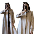 S-2XL Coffee Color Long Coat Women's Small Short Spring and Autumn New Temperament Korean Casual Small Suit Top