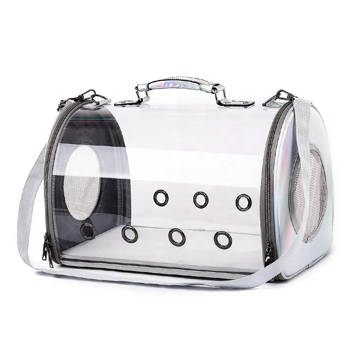Wholesale Plastic Pet Handbag Dog Cat Travel Bag Pet Carrier With Two-way Zipper