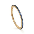 Milskye Fine Vintage Jewelry 18k Gold Plated S925 Rhodium Plated Cz Sapphire Eternity Ring