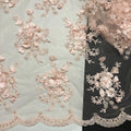 Multi Colors Embroidery 3D Flower Mesh Lace Fabric with Beads and Stones for Charming Dresses LT21893