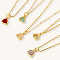 Fashion 18k Gold Plated Emerald Gemstone Pendant Jewelry Necklace Non Tarnish Stainless Steel Girls Jewelry Necklaces