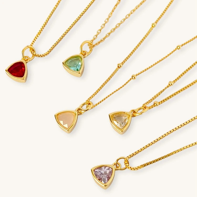 Fashion 18k Gold Plated Emerald Gemstone Pendant Jewelry Necklace Non Tarnish Stainless Steel Girls Jewelry Necklaces