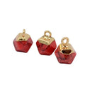 10MM Mini Gold Plated Rhodonite Quartz Bean Polygon Shape Stone Jewelry Faceted Pendants Necklace