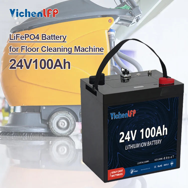 Replace Lead-Acid Batteries GC2 24V 100Ah Lifepo4 Battery 6000 Deep Cycle Times Lithium Ion Floor Scrubber Sweeper Batteries