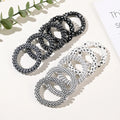Women and Girls Waterproof Hair Ties Black and White Printing Traceless Elastic Coil Rubber Cute Phone Cord Hair Accessories