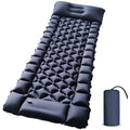 Black Single Inflatable Sleeping Pad  With Built-in Foot Pump Durable Compact Air Mattress for Camping Backpacking Hiking
