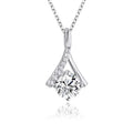 Hot Sale Fine Jewelry Custom 6.5mm Round Moissanite Pendant Necklaces Simple Design 925 Silver Necklace