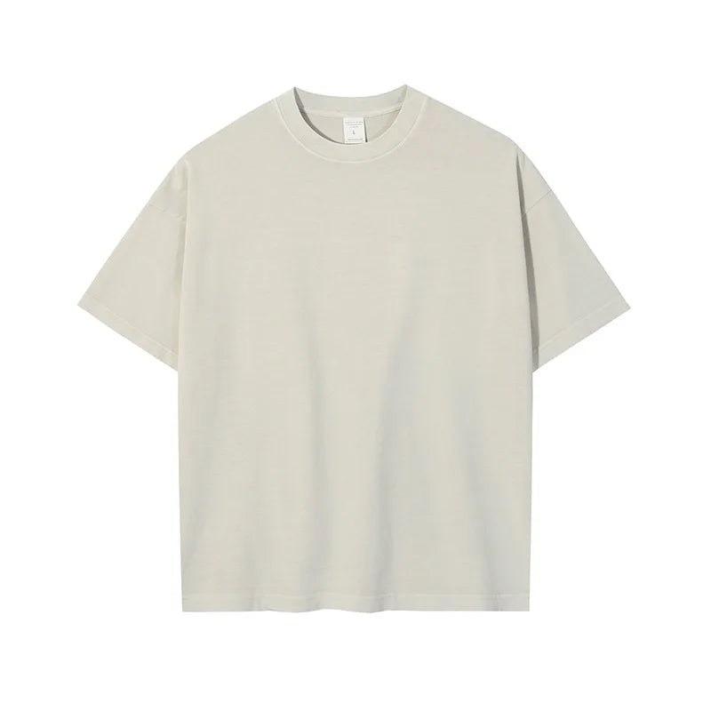 Fashion 250 Gram Stone Washed Solid 100% Cotton Custom Print Oversized Blank Vintage T-Shirt for Men