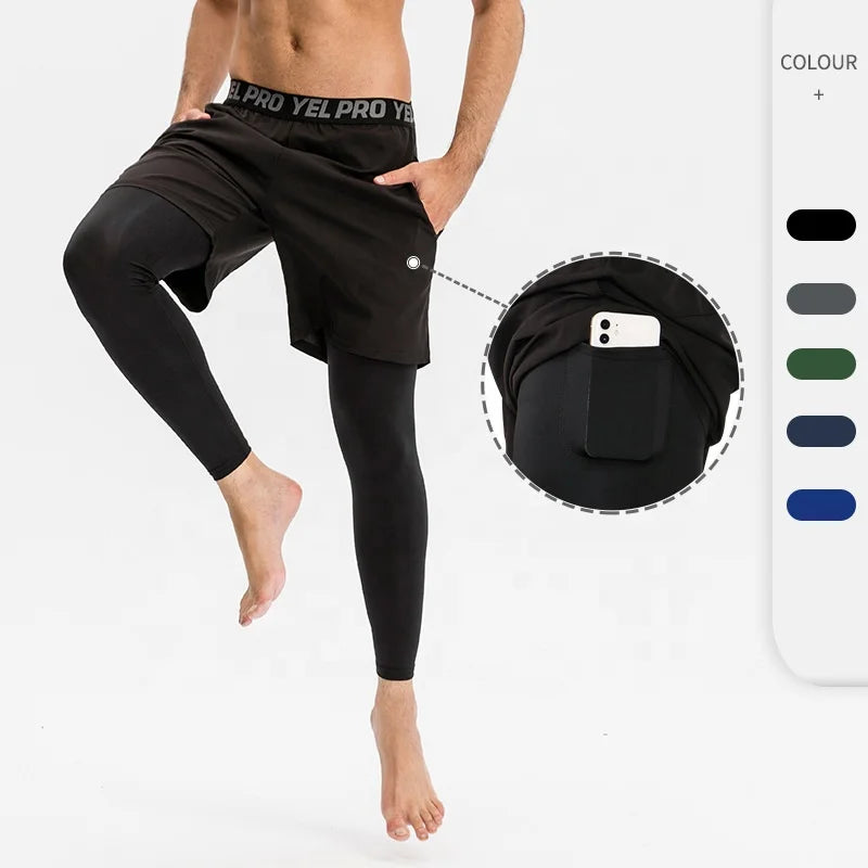 Plain Sweat Suit Gym Sportswear Fitness Wear Sport Workout Training Clothing Training & Jogging Wear Men Compression Pants