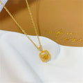 Wholesale Stainless Steel Luxury Dainty Yellow Square Diamond 18k Real Gold Ring Earring Necklace Set