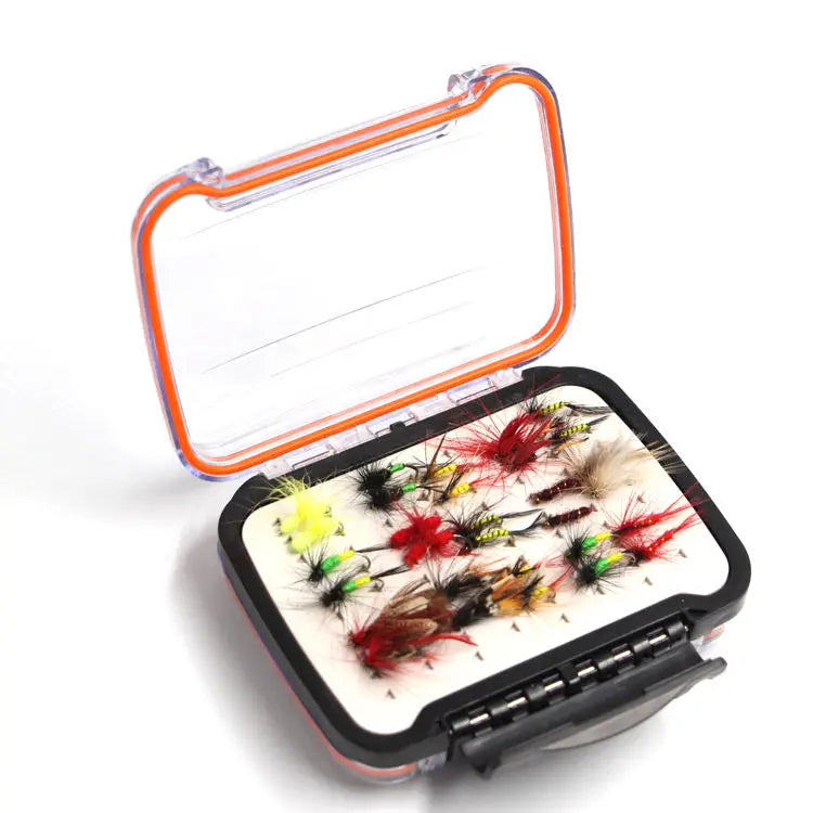 Small 12.6*10*4.5cm Waterproof Silicone Fly Box PP Plastic for Lake River Stream Ocean Boat Fishing Fly Fishing Tackle Box