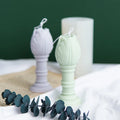 Modern Home Decoration Scented Soy Wax Flower Candle Mold Candlestick Shape Floral Tulip Candle Silicone Mold
