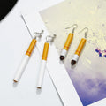 Women Simulate Cigarette Shaped Earrings Funny Pendant Party Club Ear Stud Chic Creative Retro Cigarette Butt Earrings Jewelry