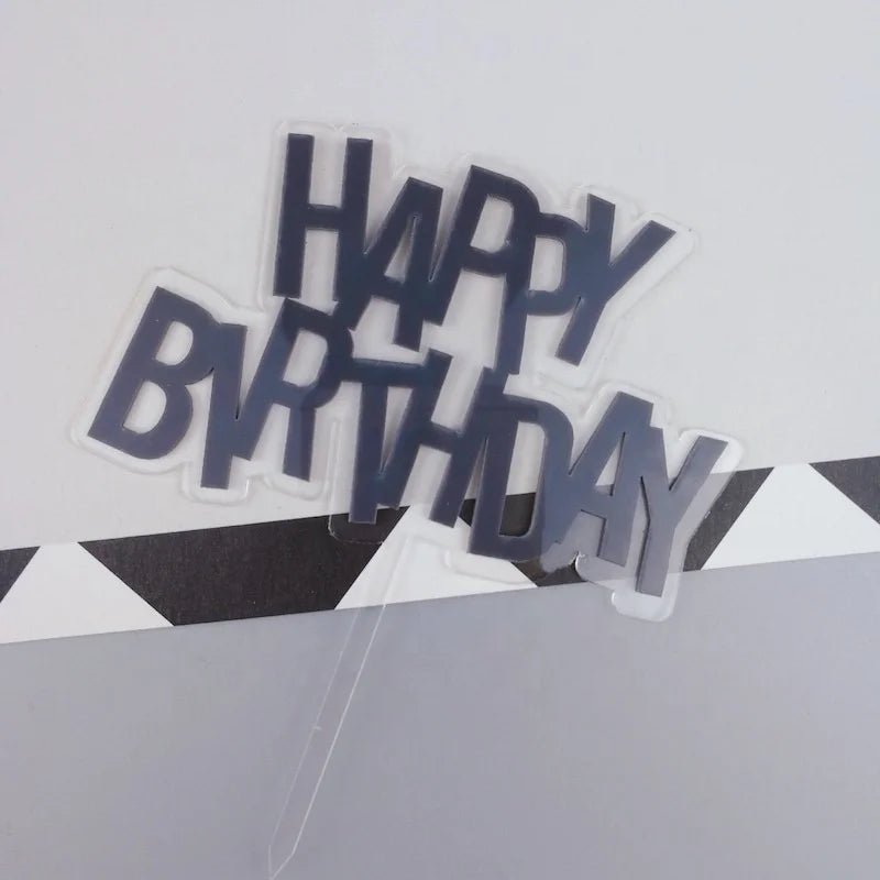Acrylic Happy Birthday Cake Topper Double Layer Cake Accessories for Party Decorations Number Shaped