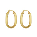 Nagosa Hot Sale Gold Vermeil Jewelry 925 Sterling Silver Big Oval Chunky Solid Huggie Hoop Earrings