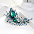 Large Size Vintage Luxury Multicolor Peacock Feather Brooch Advanced Crystal Rhinestones Brooches for Women Broche
